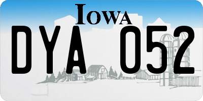 IA license plate DYA052