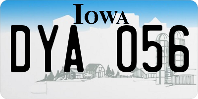 IA license plate DYA056