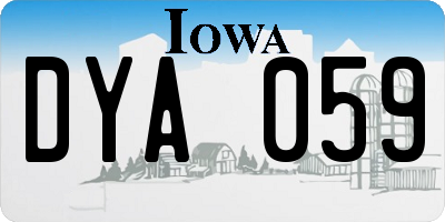 IA license plate DYA059