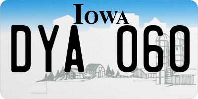 IA license plate DYA060