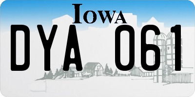 IA license plate DYA061