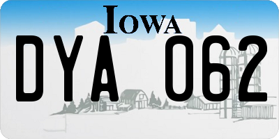 IA license plate DYA062