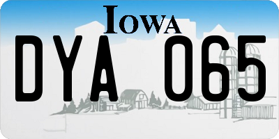 IA license plate DYA065