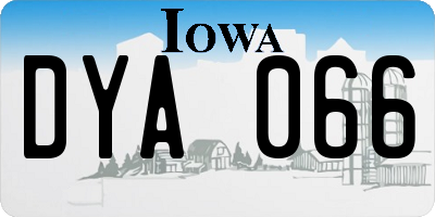 IA license plate DYA066