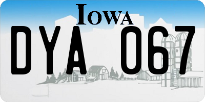 IA license plate DYA067