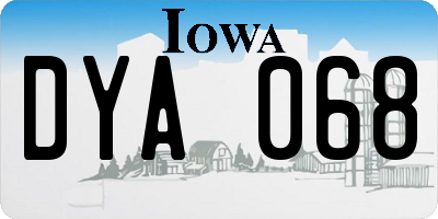 IA license plate DYA068