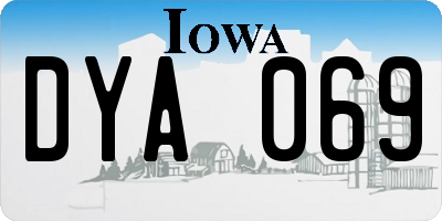 IA license plate DYA069