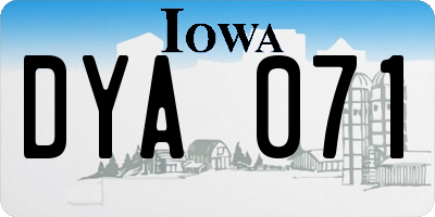 IA license plate DYA071