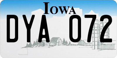 IA license plate DYA072