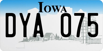 IA license plate DYA075