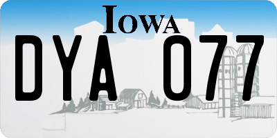 IA license plate DYA077