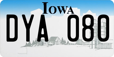 IA license plate DYA080
