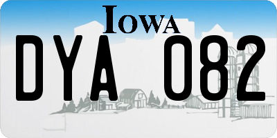 IA license plate DYA082