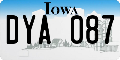 IA license plate DYA087