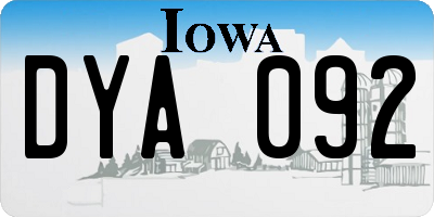 IA license plate DYA092