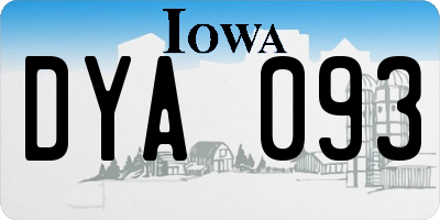 IA license plate DYA093