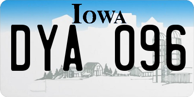 IA license plate DYA096
