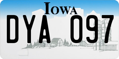 IA license plate DYA097