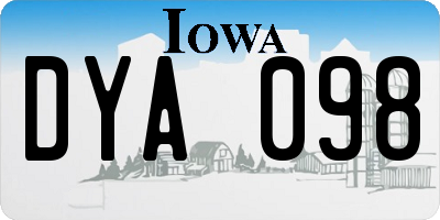 IA license plate DYA098