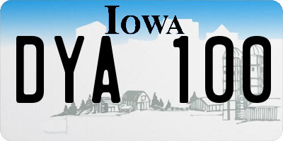 IA license plate DYA100