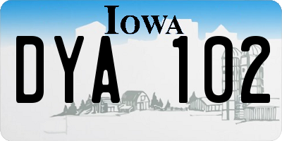 IA license plate DYA102