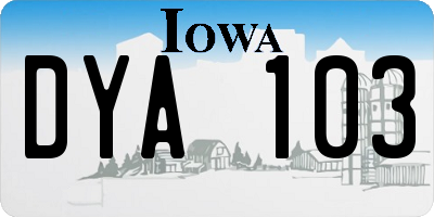 IA license plate DYA103