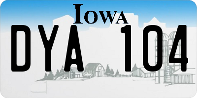 IA license plate DYA104