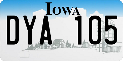 IA license plate DYA105