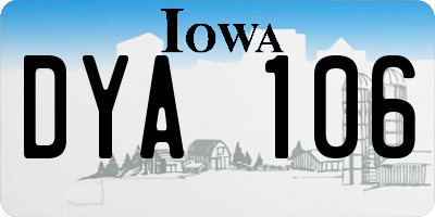 IA license plate DYA106