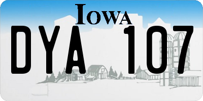 IA license plate DYA107