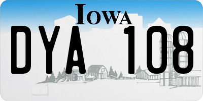 IA license plate DYA108