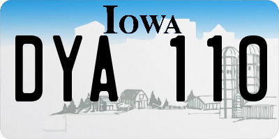 IA license plate DYA110