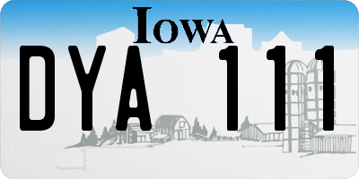 IA license plate DYA111