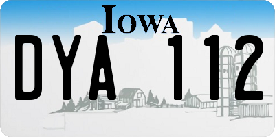 IA license plate DYA112