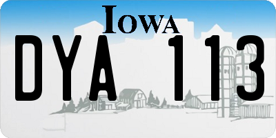 IA license plate DYA113