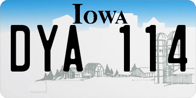 IA license plate DYA114