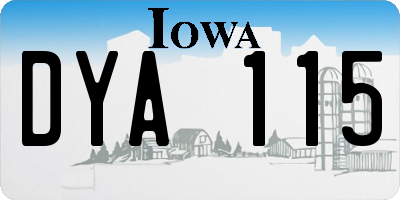 IA license plate DYA115