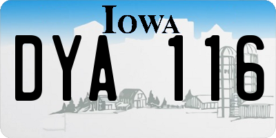 IA license plate DYA116