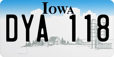 IA license plate DYA118