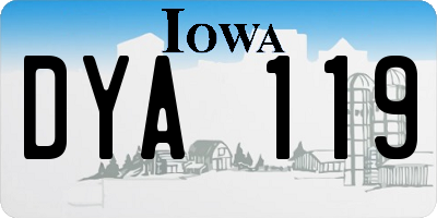 IA license plate DYA119