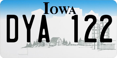 IA license plate DYA122