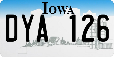IA license plate DYA126
