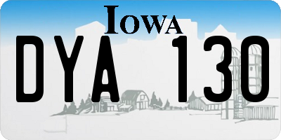 IA license plate DYA130