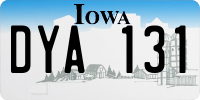 IA license plate DYA131