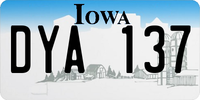 IA license plate DYA137