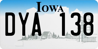 IA license plate DYA138