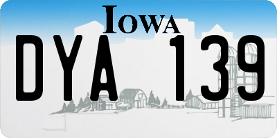 IA license plate DYA139