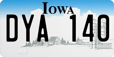 IA license plate DYA140