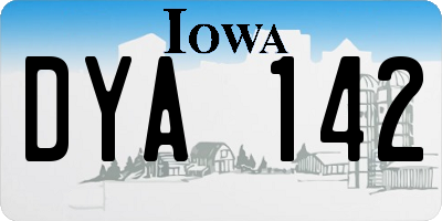 IA license plate DYA142