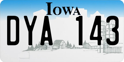 IA license plate DYA143
